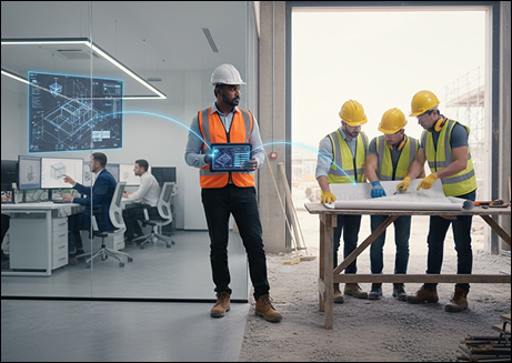 workers build project